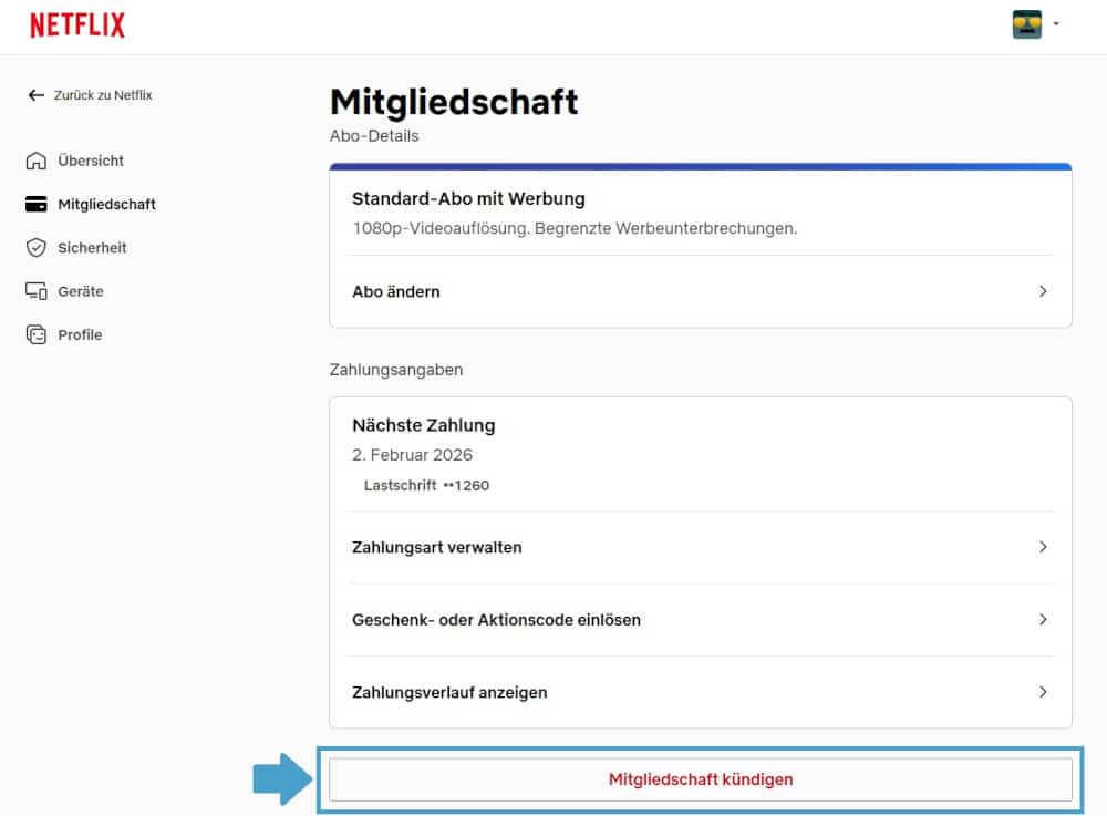 Netflix Abo kündigen